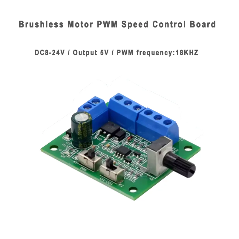 Brushless Motor PWM Speed Control Board with Drive Brushless DC Motor Speed Controller Can Be Reversed DC8-24V