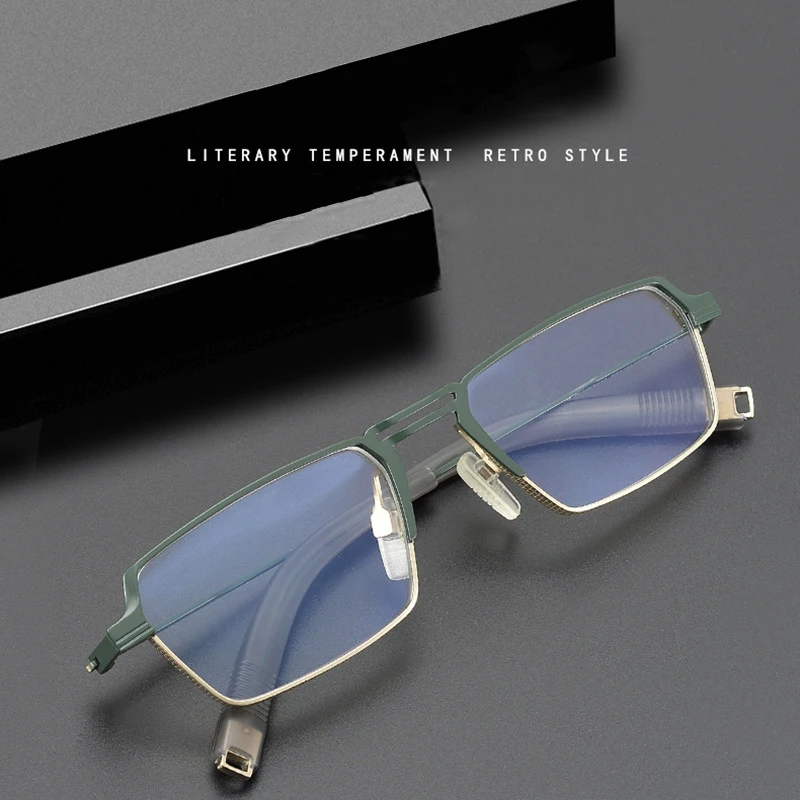 Japanese Designer Retro Personality Glasses Frame Men Vintage Square Pure Titanium Light Eyeglasses Small Myopia Reading Eyewear