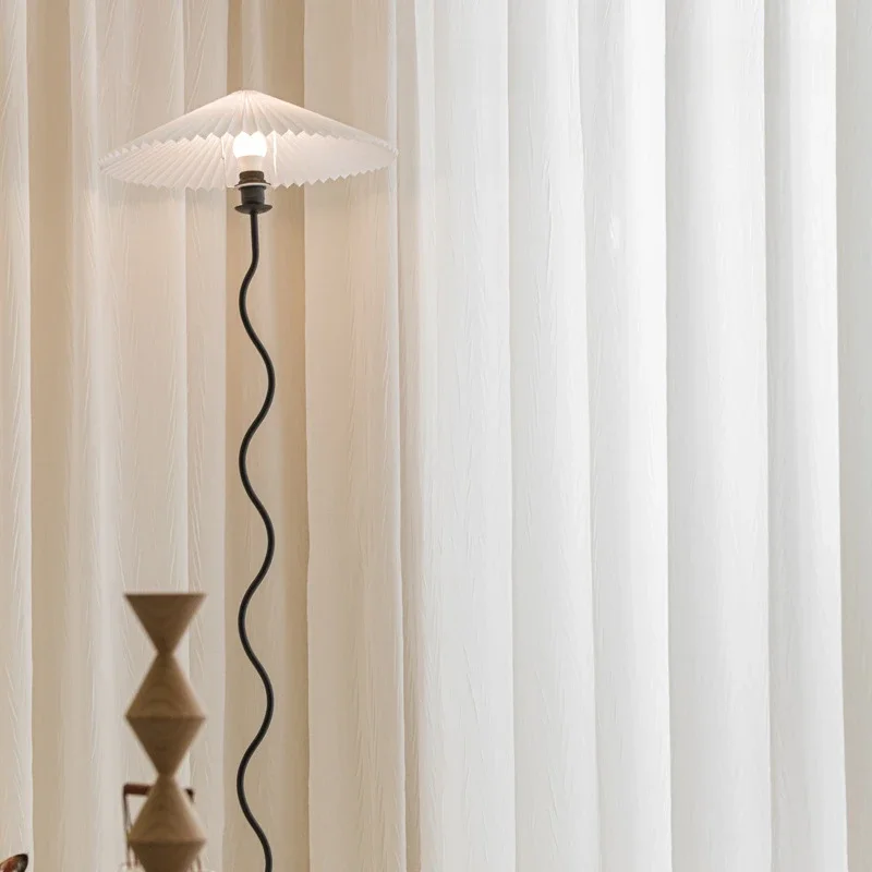 2024 New Light Luxury Chiffon Sheer Window Curtains Scratch-resistant Living Room and Bedroom Tulle for Windows Simple Decor