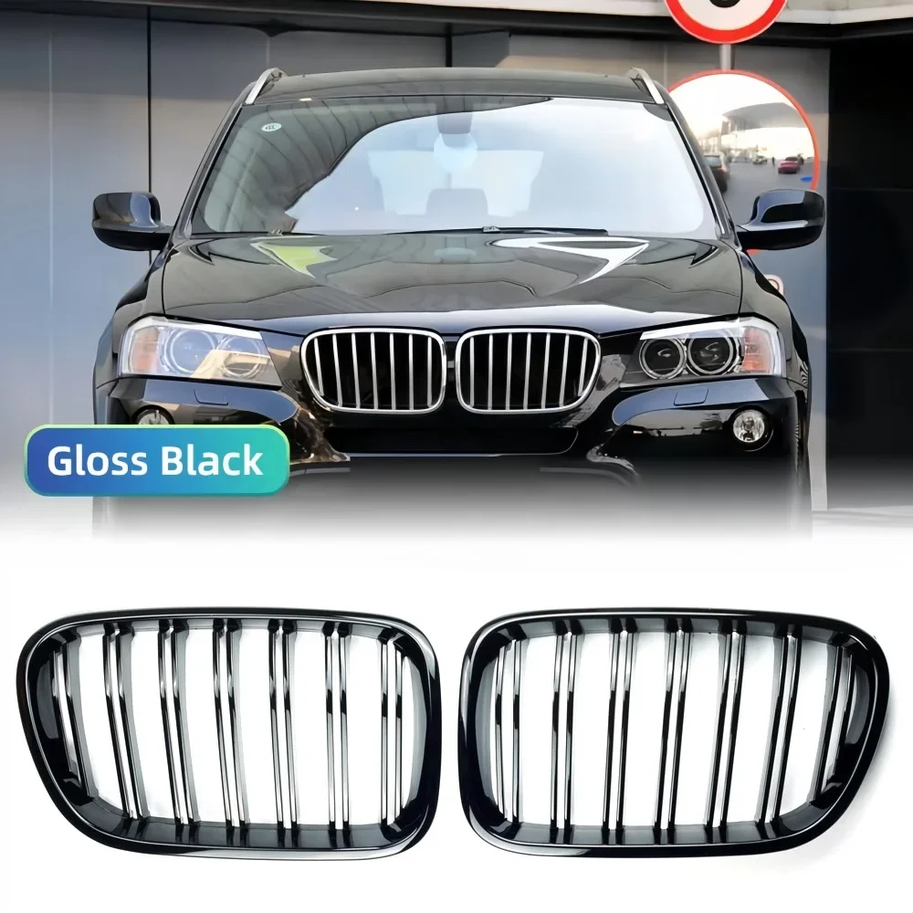 

1Pair Racing Grill Gloss Black Car Front Bumper Grilles For BMW X3 F25 2011 2012 2013 Kidney Grille New Accessories Replacement