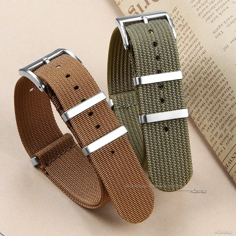 Correa de reloj acanalada para hombre y mujer, correas militares de nailon resistente, correa de reloj Retro, bandas de tela trenzada, cinturón deportivo Universal, 18mm, 20mm, 22mm