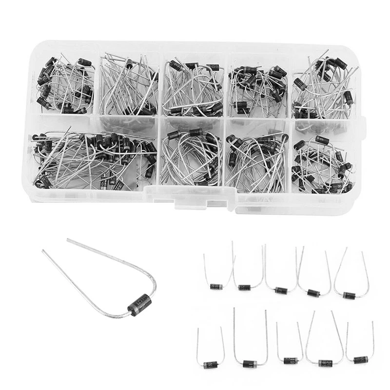 200Pcs/box 10Value Diode Assorted Kit Set 1N5819 1N5818 1N5817 1N4007 1N4006 1N4005 1N4004 1N4003 1N4002 1N4001 Rectifier Diodes