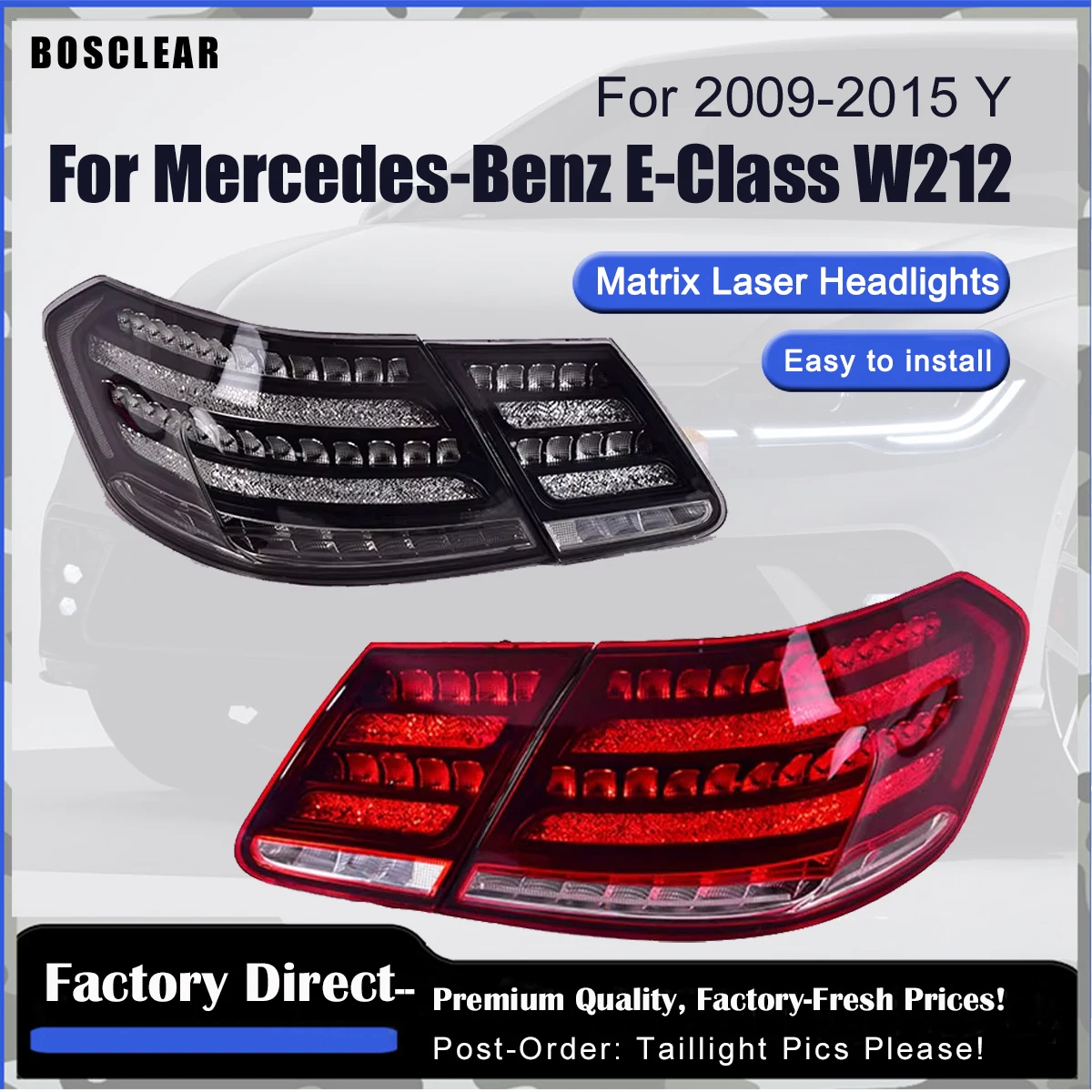 

LED Car Back Lamps Assembly For Mercedes-Benz E-Class W212 E200 E260 E300 2009-2015 Dynamic Rear TailLights TailLamp Accessories