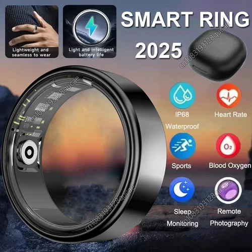 2025 nuevo anillo inteligente ritmo cardíaco presión arterial monitoreo del sueño seguimiento de movimiento IP68 impermeable hombres mujeres anillo inteligente regalo de vacaciones