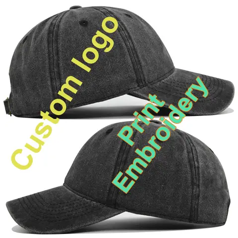 Wholesale Vintage Women's Dad Hat Outdoor Custom Logo Cotton Baseball Cap Embroidery Sports Hats Men Washed Denim Trucker Cap