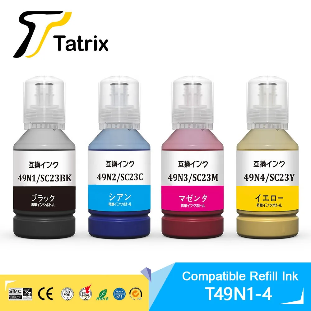 

Tatrix T49N T49N1 T49N2 T49N3 T49N4 Premium Color Compatible Bulk Bottle Refill Sublimation Ink for Epson SC-F100 SC-F500 F560