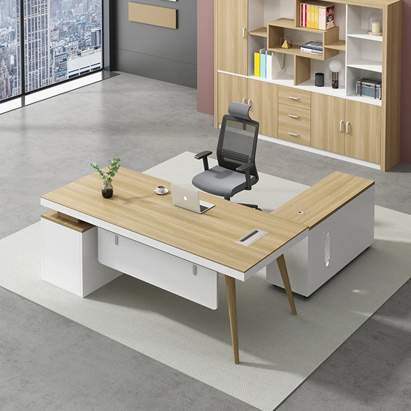 Wooden Manager Office Desks Computer Luxury Storage With Drawers Office Desks Corner Simple Design Furniture Er Arbeitet LLOD