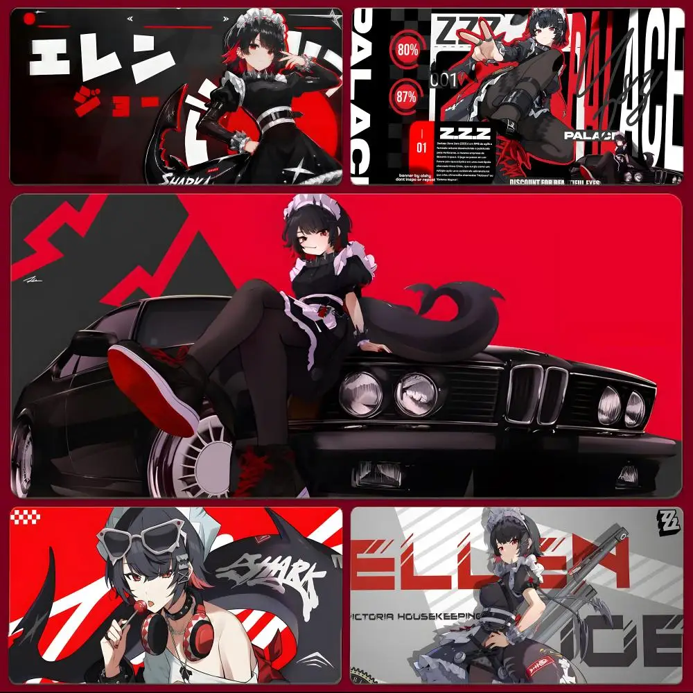 Game Action Zenless Zone Zero zzz Mouse Pad Large Gaming Mousepad with Stitched Edges Thickened Desk Mat PC