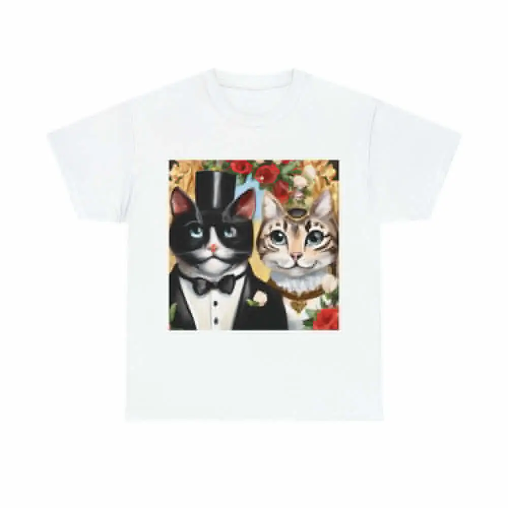 Cat T Shirt Art Tee Feline Couple Classy Stylish Marriage Married Tee Anime T-shirts For Men Clothing Women Short Sleeve Tees