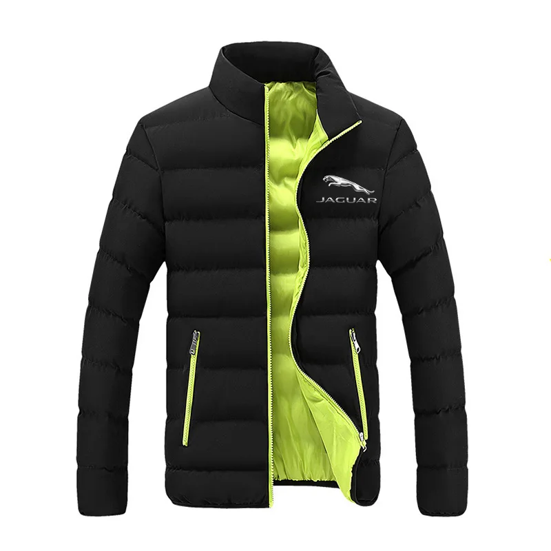 Chaqueta de algodón con cuello levantado y cremallera para hombre, Parka informal gruesa y cálida, chaqueta deportiva para correr en la calle de Hip-Hop, moda de 2024