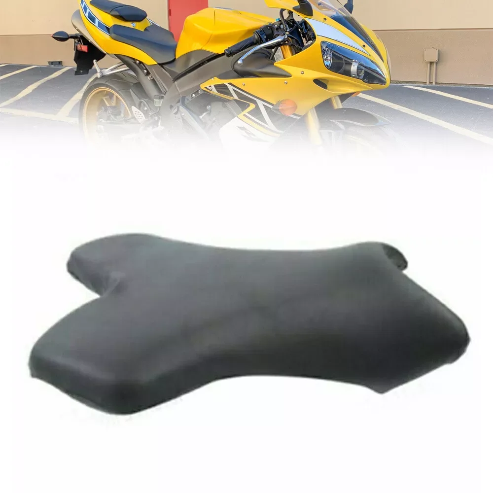 وسادة مقعد جلد صناعي ، وسادة بمحرك أسود ، ياماها YZF R1 ، 06 #6