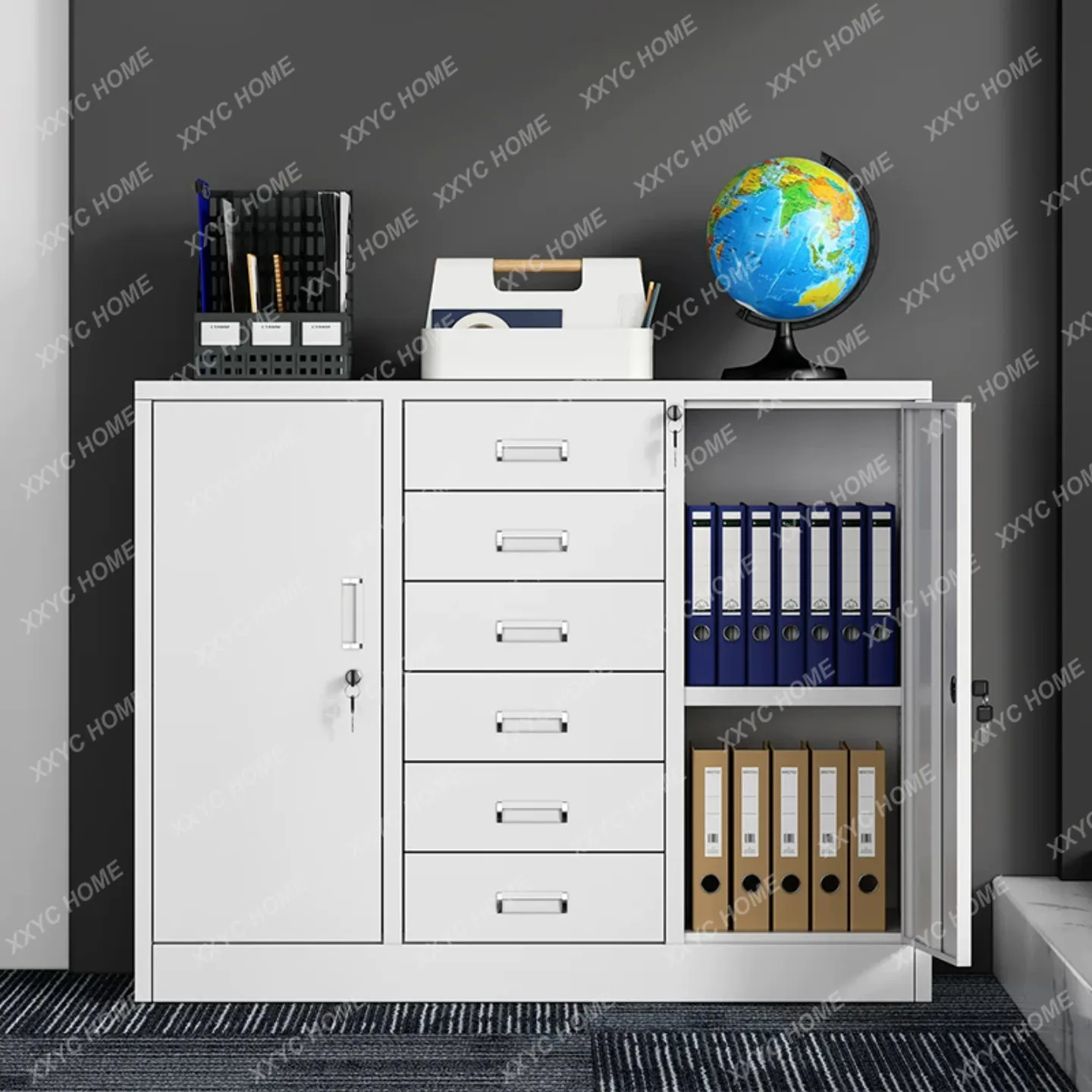 

Thickened steel wide middle six file cabinets, tin cabinets, file cabinets