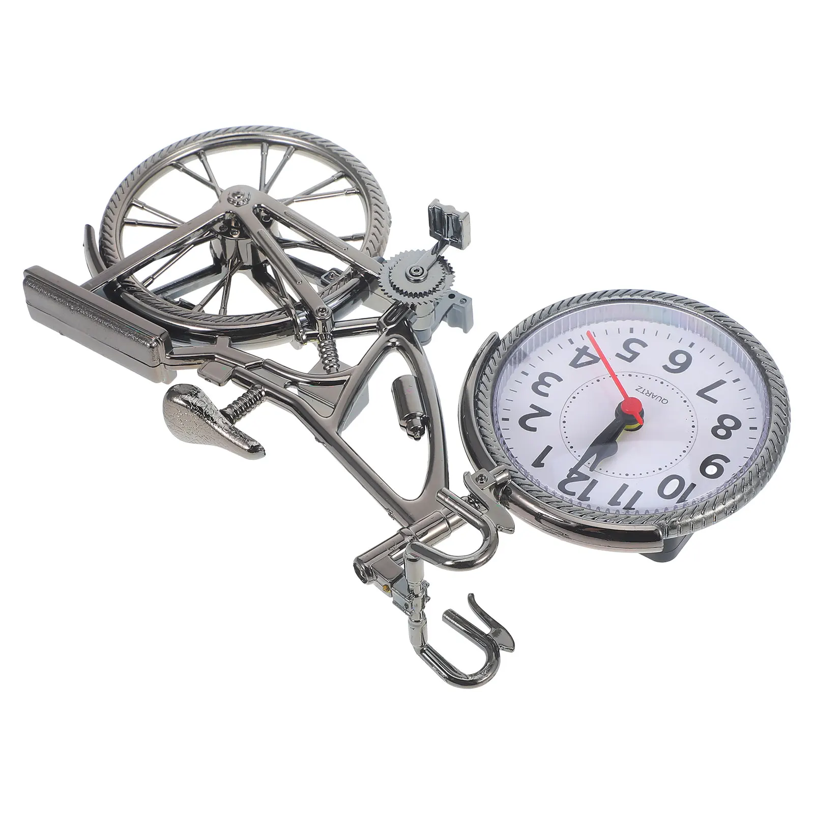 Retro Vintage Bicycle Alarm Clock Desktop Decoration Small Table Clock Practical for Office Home Bedroom Home Accessory