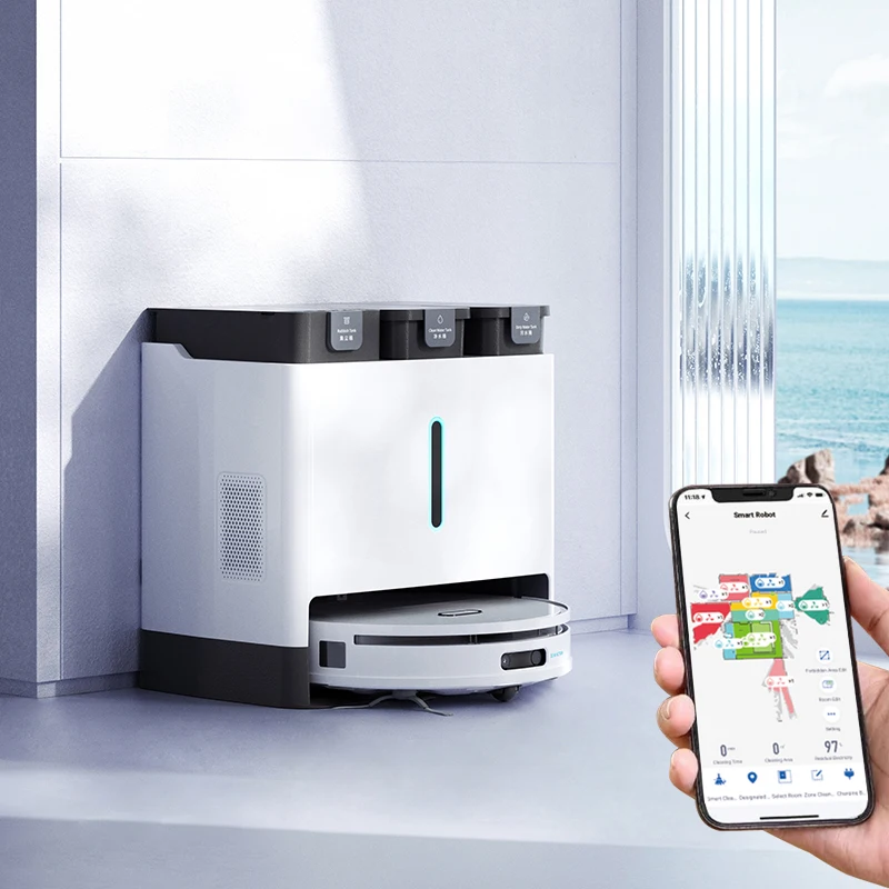 

OEM ODM Intelligent Full Automatic Cleaning Sweeping Mop Wet Dry Robot Vacuum Cleaner With Self Emptying Station App Control