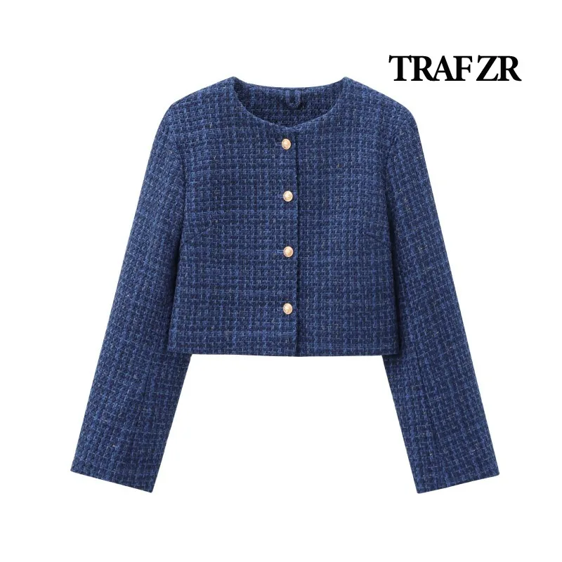 TRAF ZR Short Jackets Women Summer 2024 Elegant Luxury Women\'s Coat New in Coats Y2k Vintage Top Ladies Fashion Basics Jacket