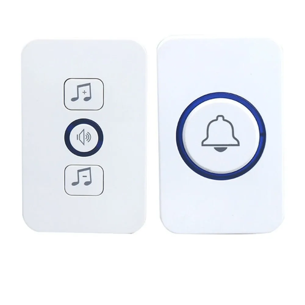 

High Quality 50meters Wireless Doorbell LED Durable Elderly Pager Flashing Light Volume Control Doorbell Button Set Home