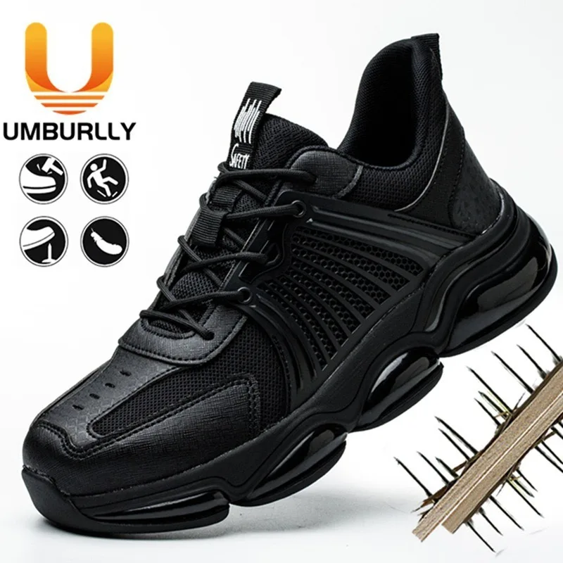 European Standard Steel Toe Safety Shoes Anti Smash Puncture Proof Lightweight Breathable Slip Resistant Work Boots Men Women