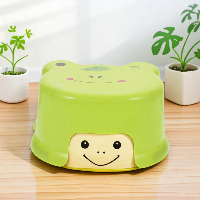 Plastic Step Stool Cartoon Pattern Small Non Slip Stool for Bathroom Living Room Study Lightweight
