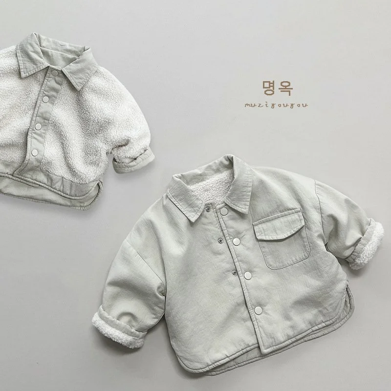 Autumn Winter Children Jackets 1-8Y Boys Thick Warm Fleece Reversible Coats Korean Toddler Outerwear Tops For Kids Clothing New image 6