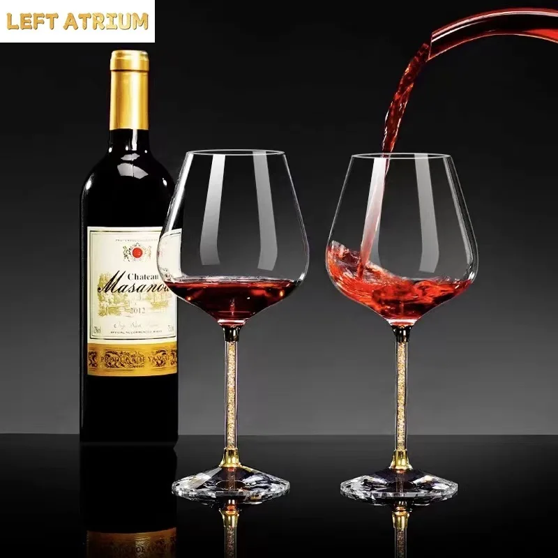 2Pcs light luxury high-end Burgundy red wine glass household crystal glass wine glass high-end