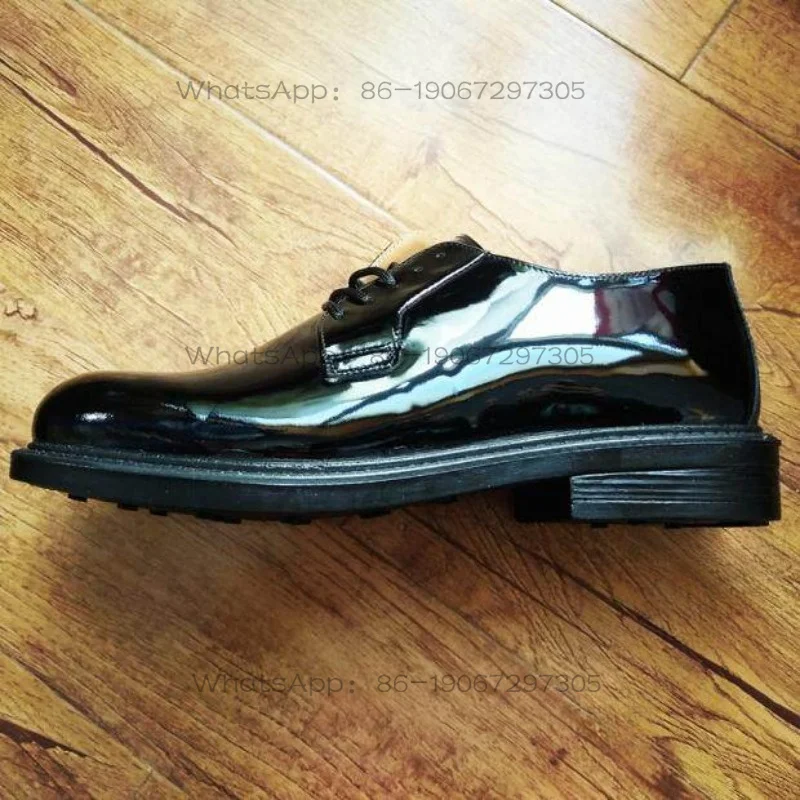 18/23 Batch General Black Formal Professional Glossy Leather Shoes, Men's Outdoor Work