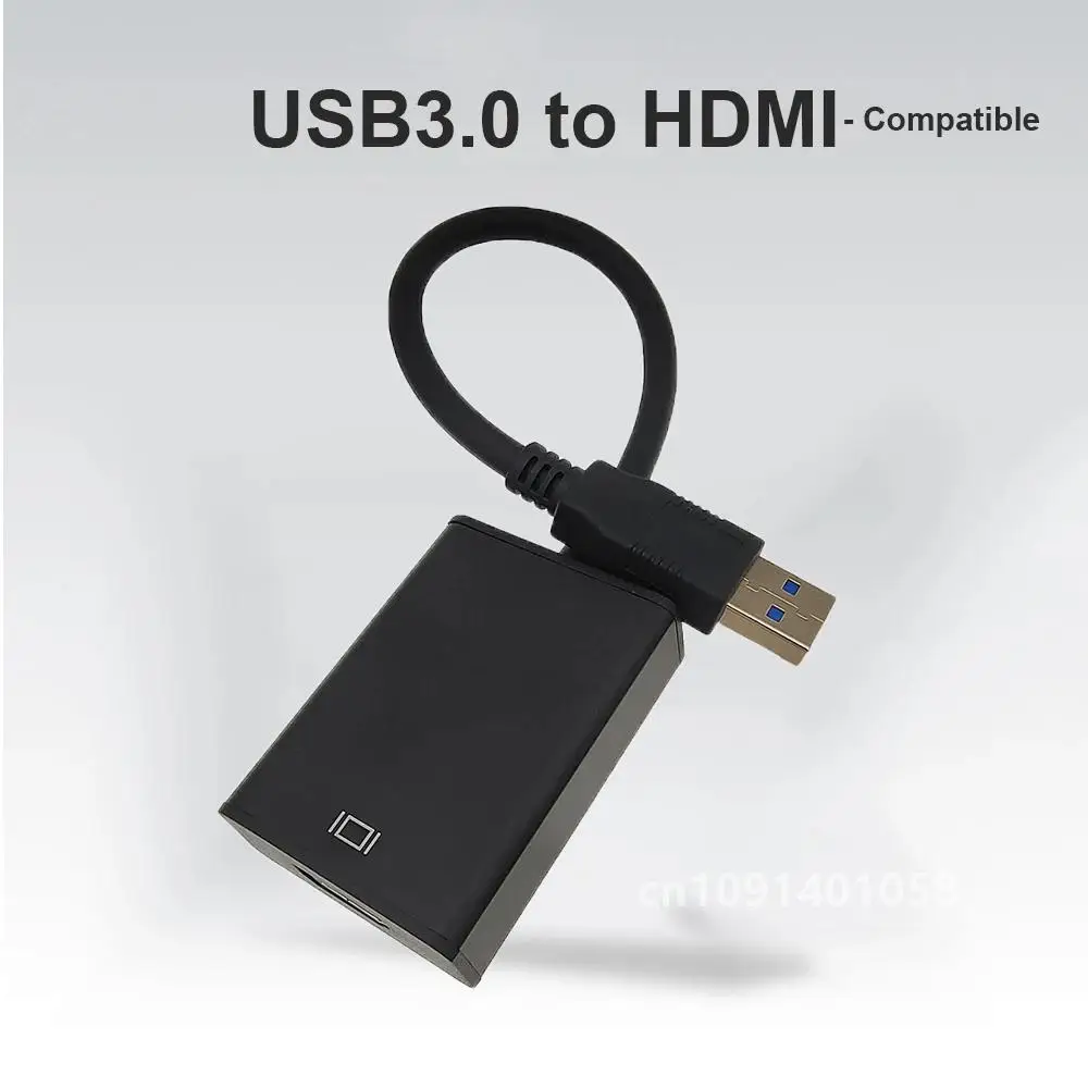 Adaptador Compatible con USB 3,0 a HDMI, convertidor de Cable de vídeo HD 1080P con salida de Audio para PC, portátil, HDTV, TV, tarjeta de vídeo externa