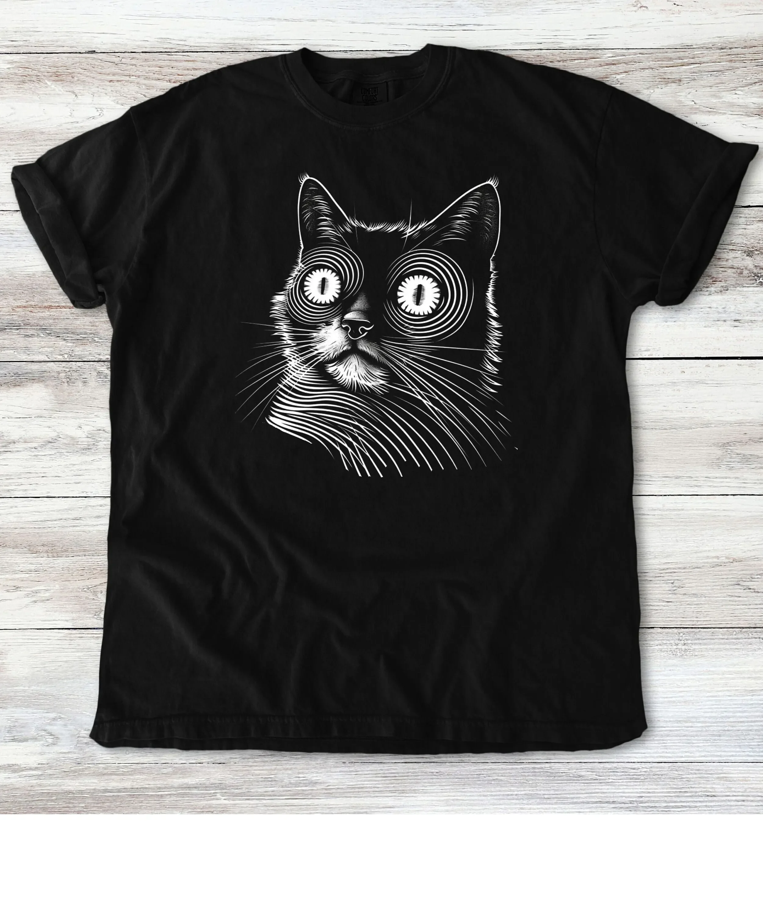 Hypnotic Cat T Shirt Trippy Dark Aesthetic Clothing Psychedelic tee Gothic Punk Fashion Unique Lover