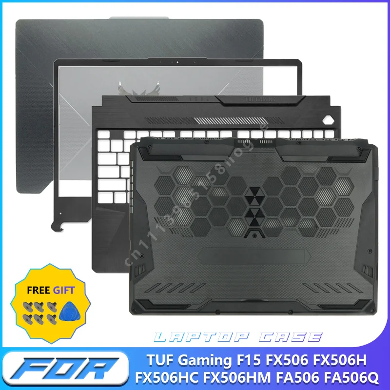 Laptop Cover For TUF Gaming F15 FX506 FX506H FX506HC FX506HM FA506 FA506Q LCD Back Cover Front Bezel Palmrest Bottom Case Hinges