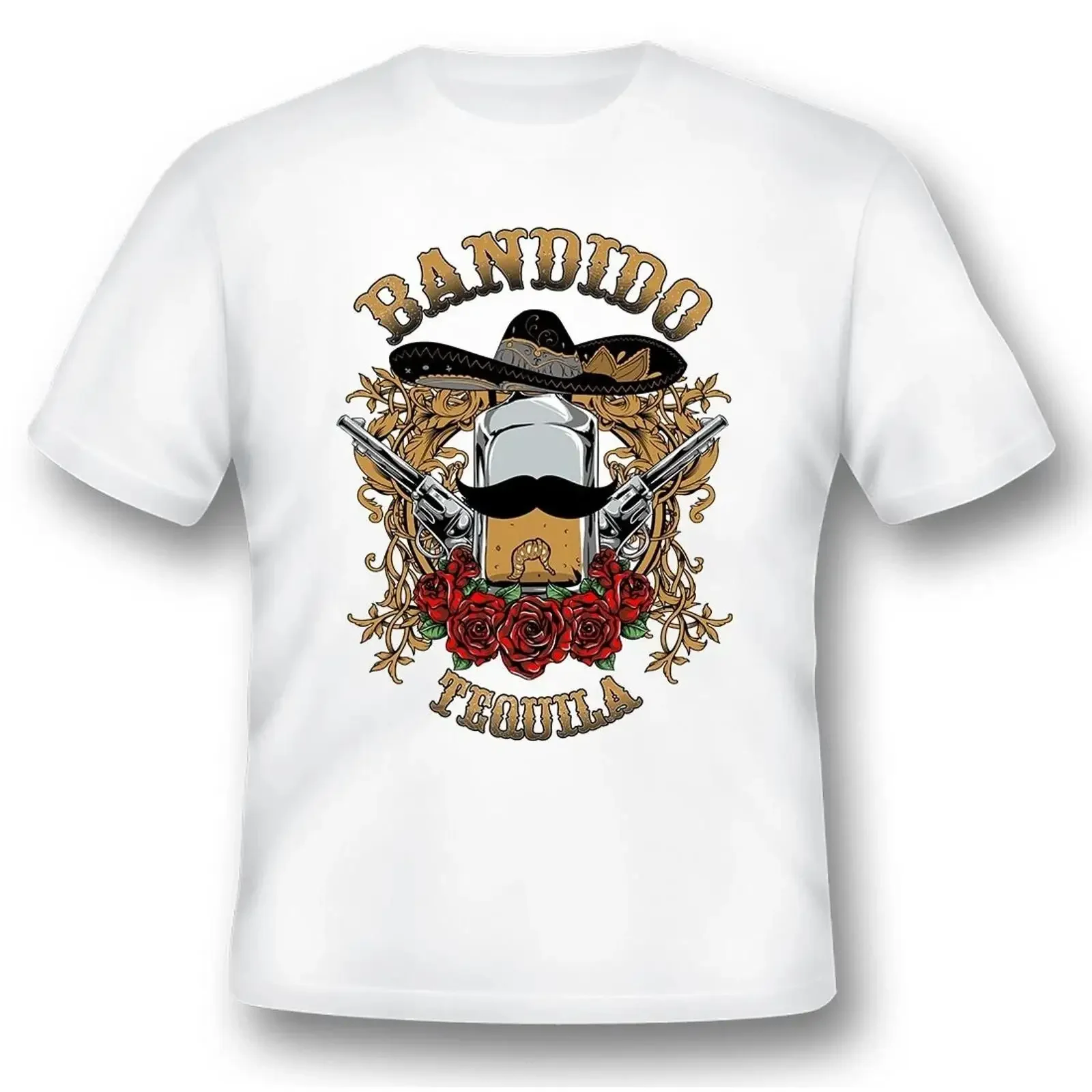 T-shirt Bandido Tequila noir ou blanc vintage délavé streetwear légèrement stylé vêtements de créateur confortables doux et tendance