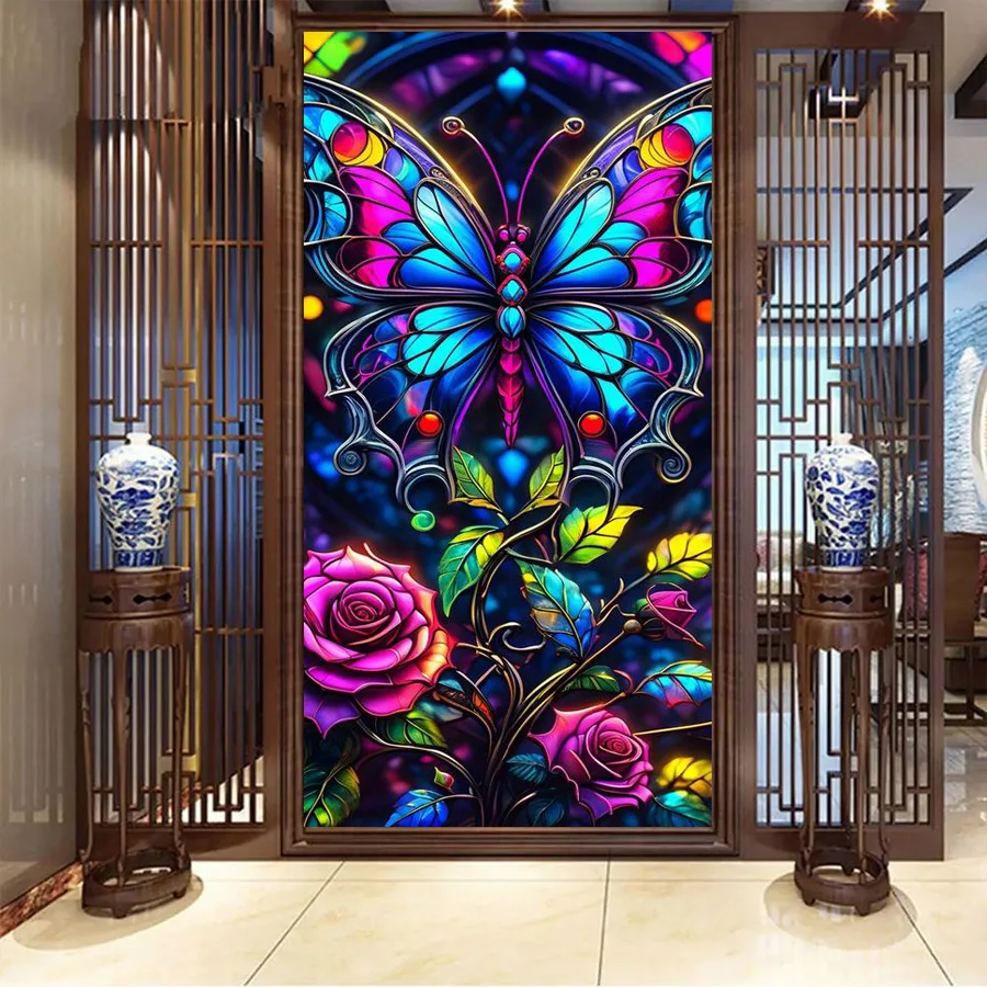 

Colorful Butterfly Flowers Diy Diamond Painting Cross Stitch Large Size Full Square Round Drill Mosaic Embroidery Picture