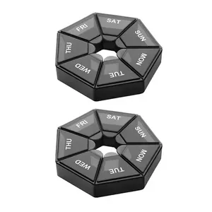 Hộp lưu trữ máy tính bảng di động, 2 cái, lưu trữ 7 ngày, du lịch, bộ phân phối thuốc, đa chức năng, nhựa, bảy ngăn, hộp kín 8 Nhà tổ chức nhựa mini bán hàng chính - №8