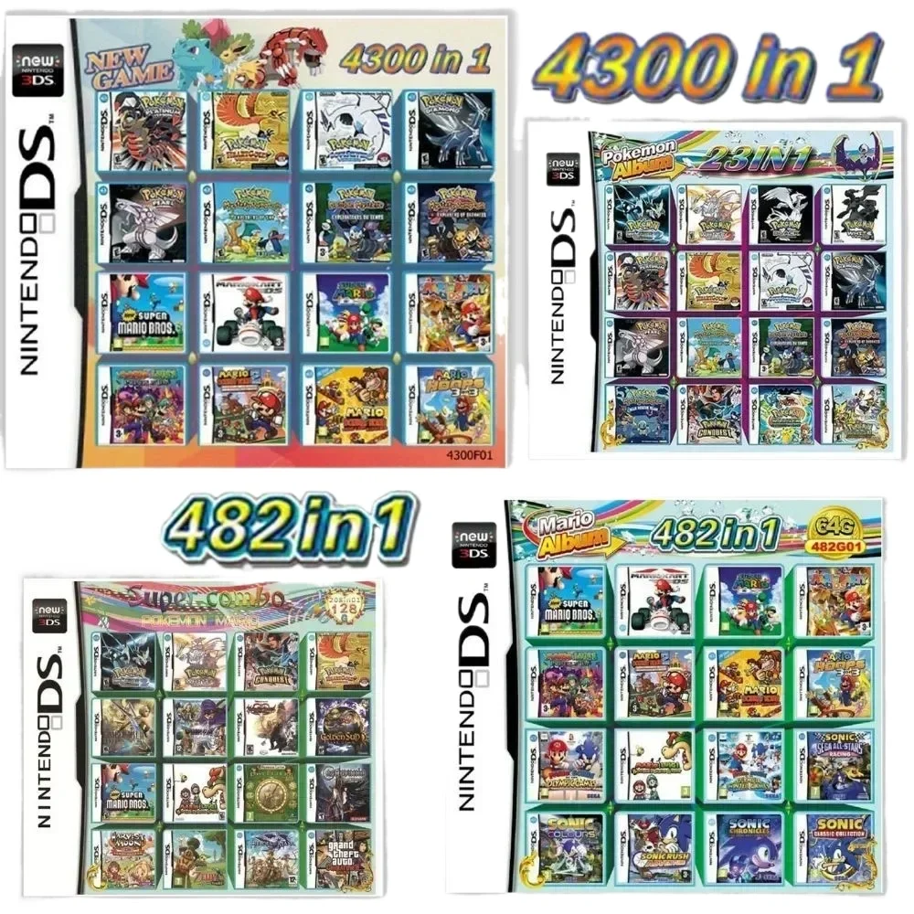 populaire VS 4300 in 1 compilatie Pokemon GameCards DS NDS 3DS 3DS NDSL Game Cartridge Card Video Game Handheld Player (R4 Card) - afbeelding 2