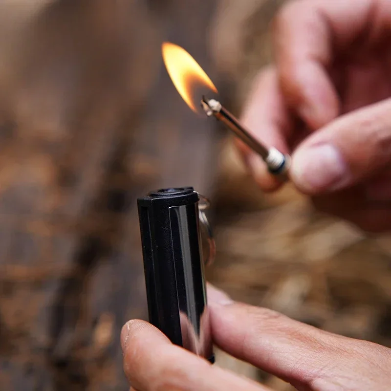 يمكن استخدام 10000 مرة متعددة الوظائف الفولاذ المقاوم للصدأ مباراة ولاعة المفاتيح يندبروف ومقاوم للماء ولاعات السجائر رصاصة