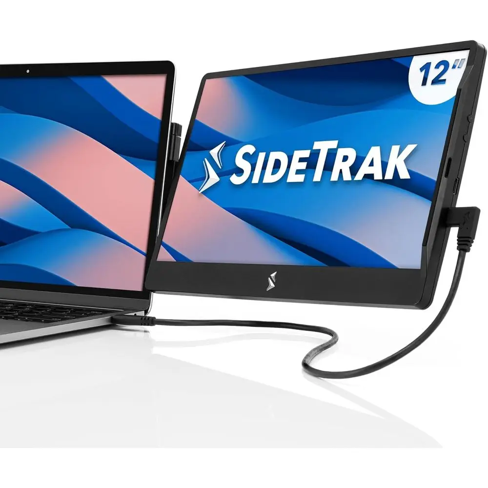 Swivel 12.5" Portable Monitor or Laptop, Patented Swivel Hinge, Laptop Sn Extender | HD Dual Sn w/Kickstand, USB or HDMI, , PC,