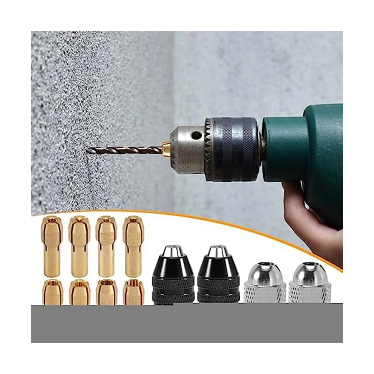 Jeu de pinces de mandrin de perceuse sans clé, outil de remplacement lointain, tambour de ponçage 8TAN, ensemble d'outils de forage, 0.8-3.2mm, 1/32 à 1 po, 8 po, 12 pièces