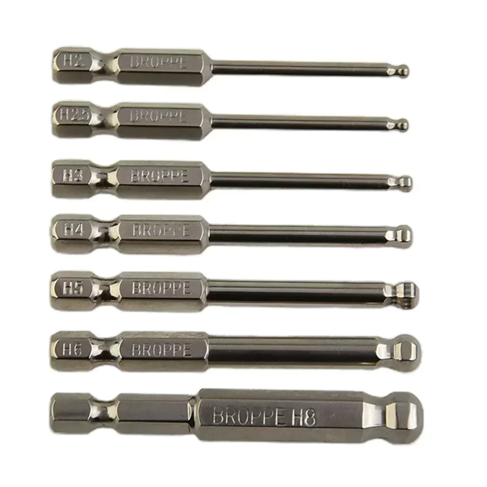 65mm Portable Ball End Hex Screwdriver Bit.5 H3 H4 H5 H6 H8  Metric Hex Magnetic Driver Bit For Automotive Hand Tools