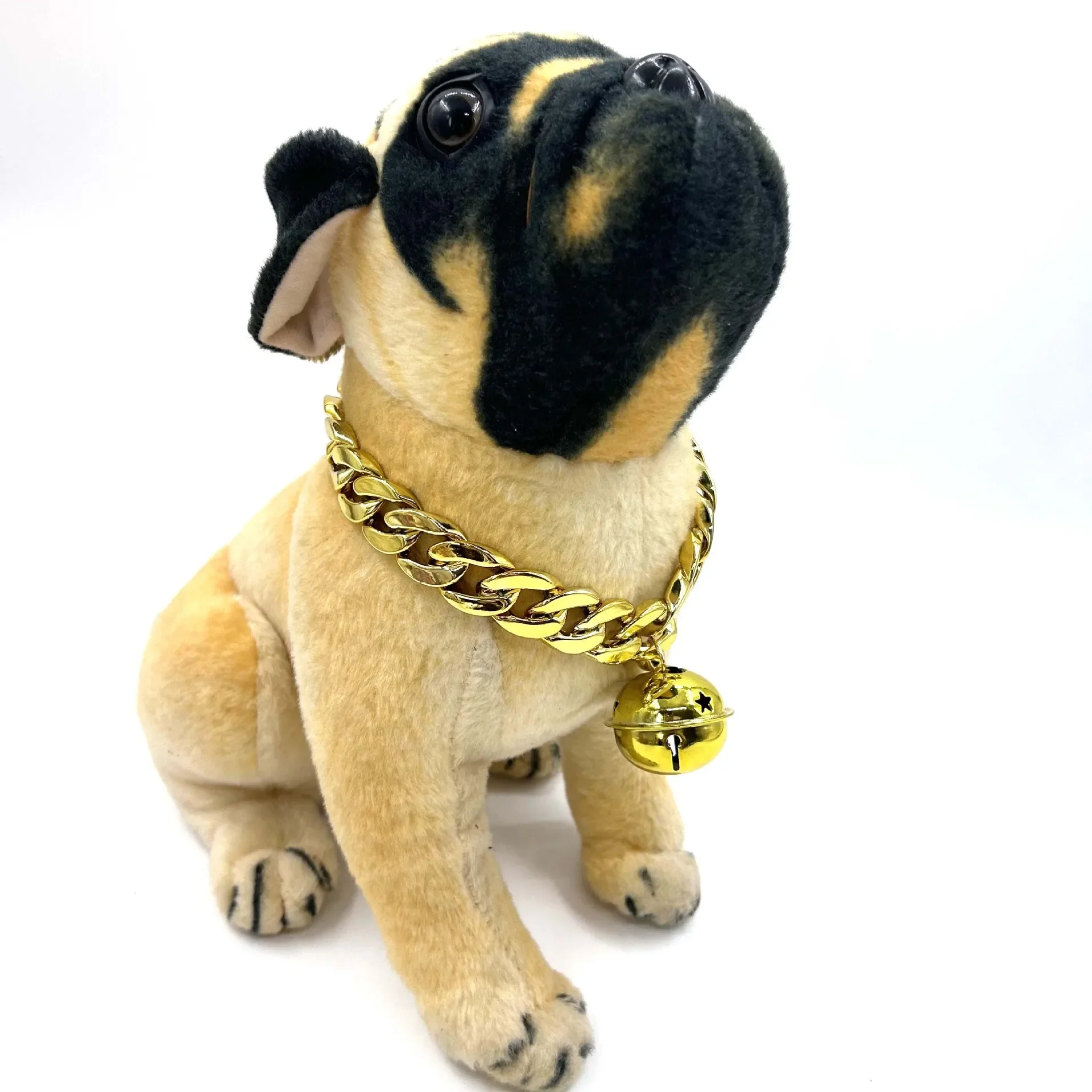 Dog Collar Cuban Chain Dogs Chain Collar Lock Gold Silver Dog Chain French Bulldog Pitbull Collar