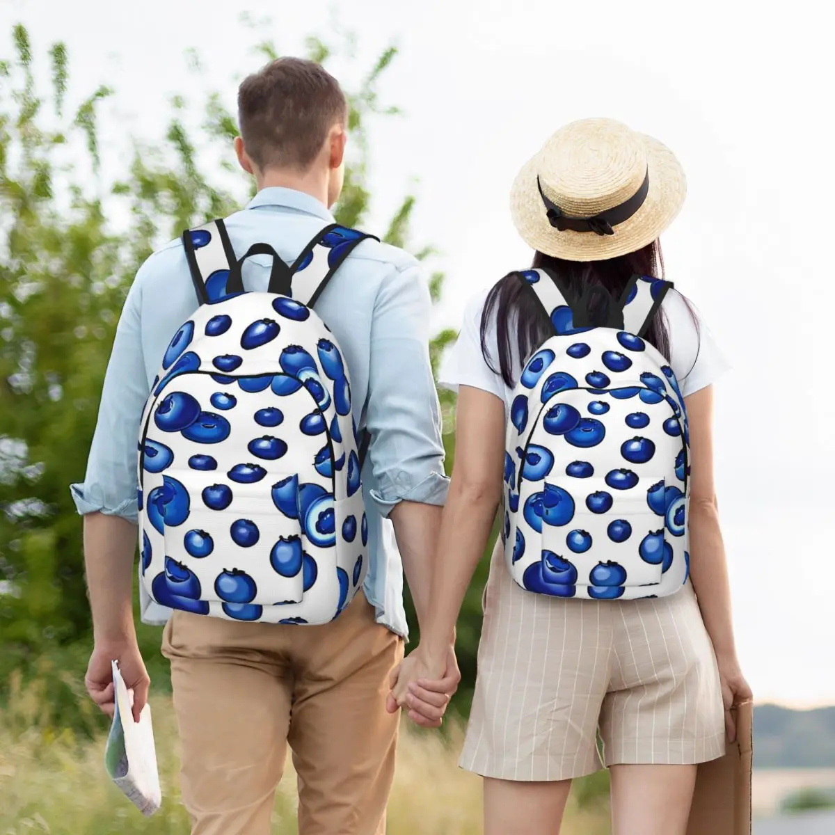 

Fresh Blueberry Pattern Backpack Student Boys Girls BookBag Children School Bag Laptop Shoulder Bags for Men Women