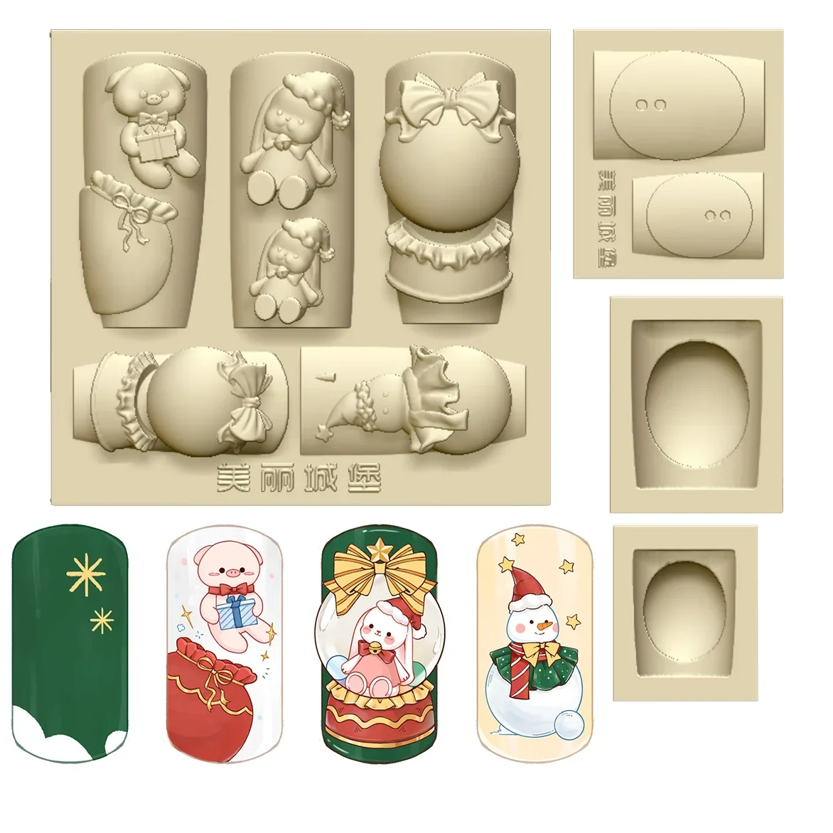 1pc natal cristal halloween abóbora aranha 3d acrílico molde decorações da arte do prego unhas diy design silicone unhas molde