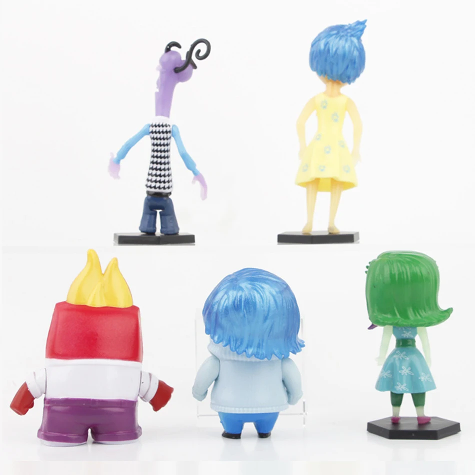 ฟิกเกอร์ของเล่นเด็กดิสนีย์5/6ชิ้นของขวัญวันเกิดเครื่องประดับโต๊ะตกแต่งเค้กด้วยความโกรธความสุขความโกรธ