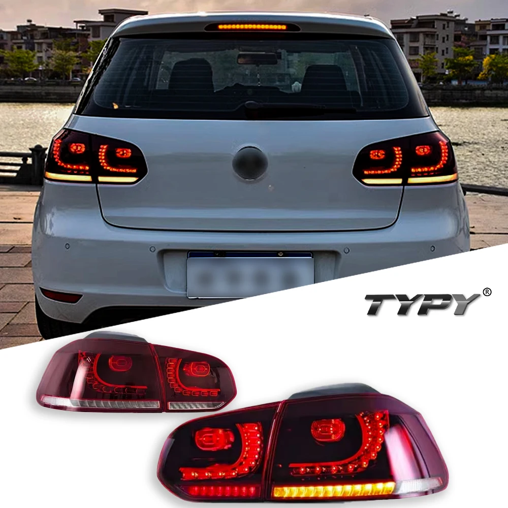 TYPY Car For VW Golf 6 MK6 Taillight R20 2008-2013 Upgrade Modified New DRL Dynamic Turn Signal LED Taillight Auto Accessories