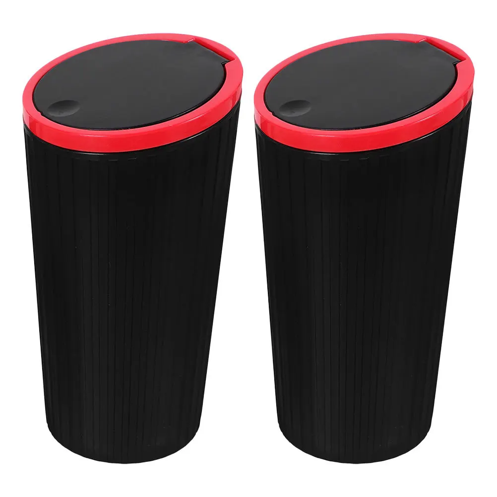 

2Pcs Car Trash Can Portable Small Auto Garbage Bin Lid Compact Storage Bin for Vehicle Trash Can Automotive Garbage Cans