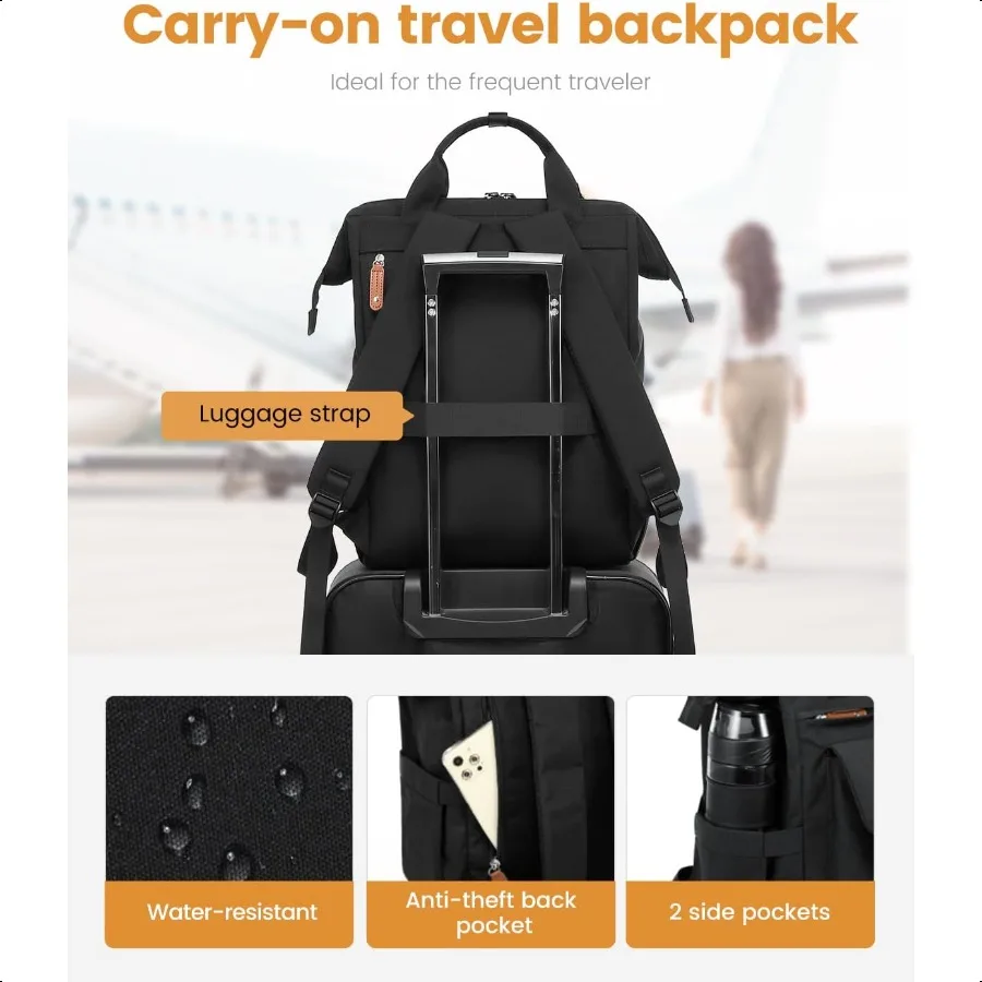 Laptoprugzak voor dames Schoolrugzak voor tienermeisjes Werkreisrugzak Portemonnee Commuter Busin Computertas Leraar Verpleegster B