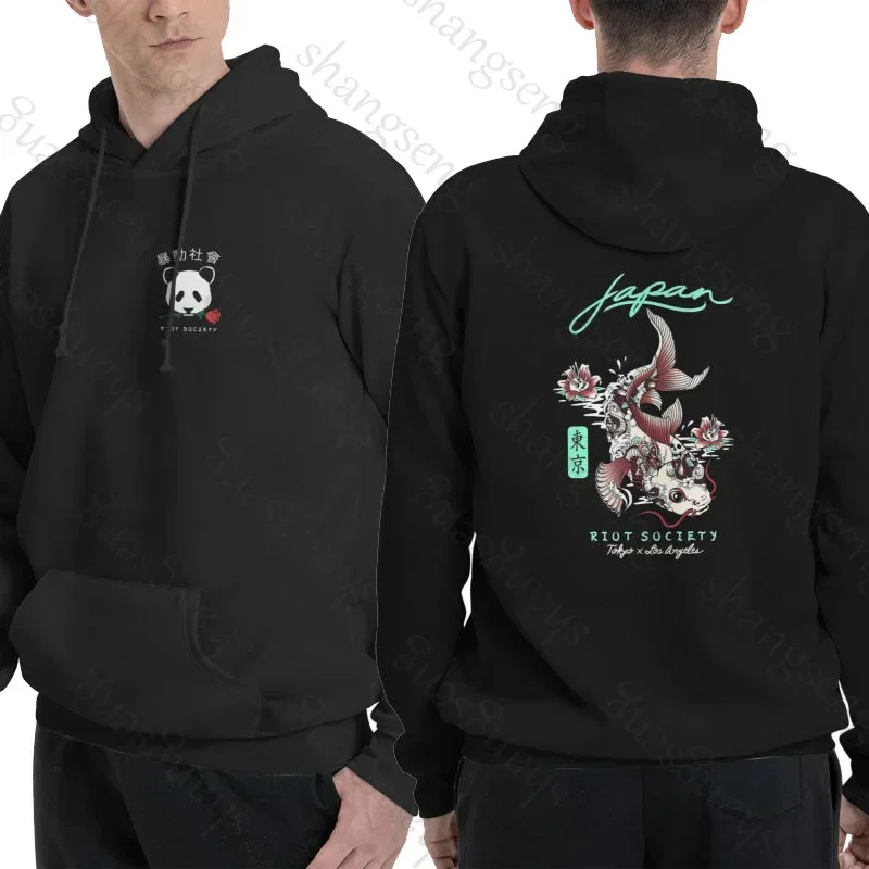 

Carp Panda 2024 New Riot Society Hoodies Double Sided Men's Women's Sweatshirt Unisex Long-sleeved Hoodie Size S-2XL