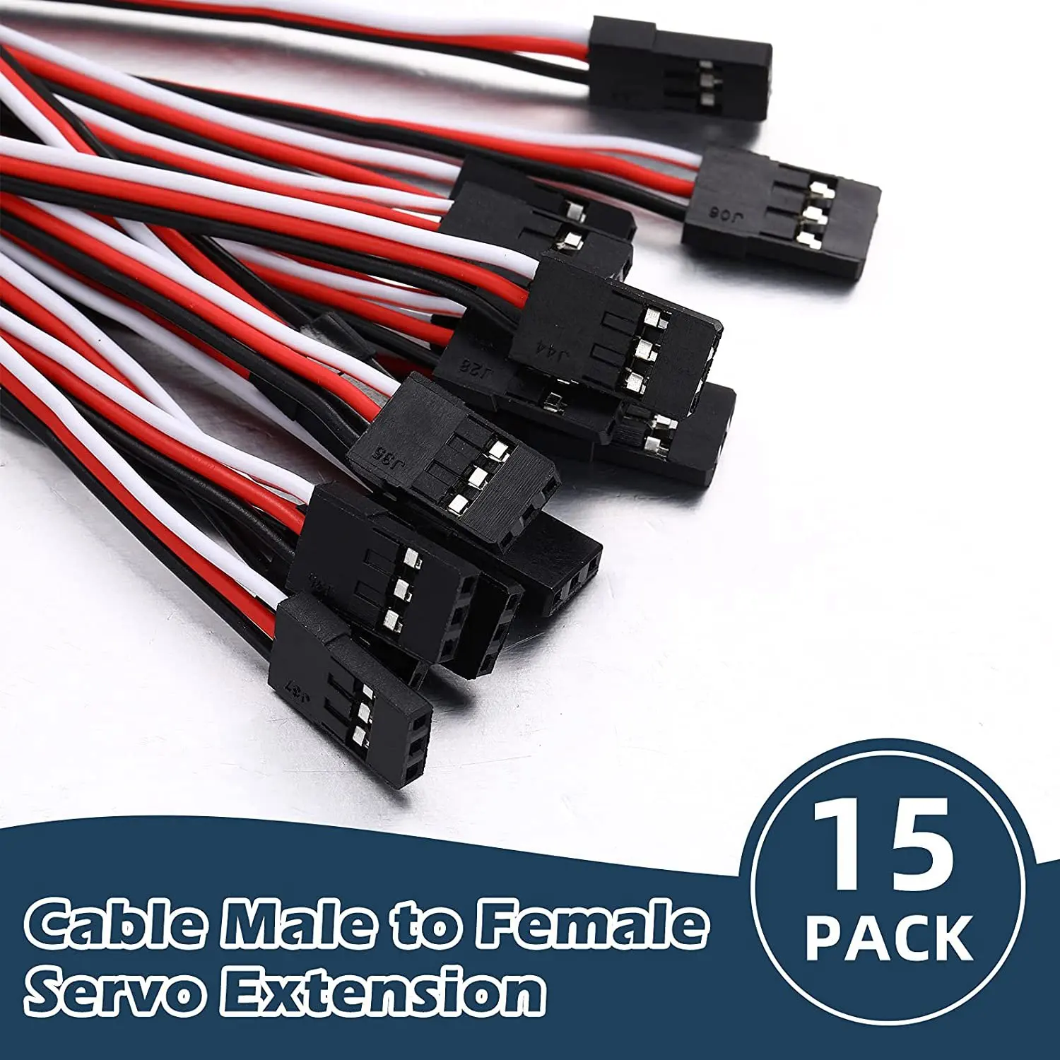 ABUM-15 Pieces Servo Wire Model Aircraft Extension Line Servo Extension Male To Female Cable (11.8 Inch)