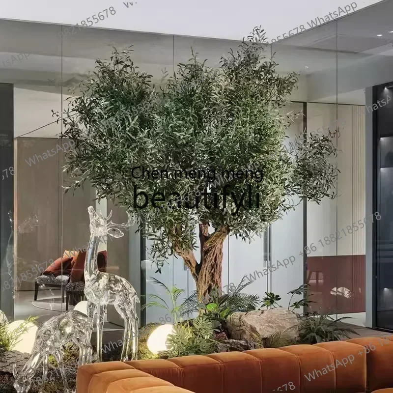 32Simulated olive tree Large floor-to-ceiling green plants Indoor and outdoor landscape decoration False tree Nordic style
