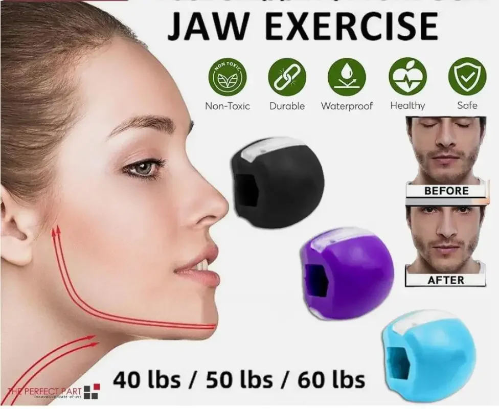 3PCS Quality Face Masseter Facial shape Go Mouth Jawline Jaw Muscle Exerciser Chew Ball Chew Bite Breaker Training Durable gallery 2