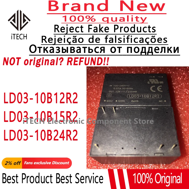 2pcs/lot Original LD03-10B12R2 LD03-10B15R2 LD03-10B24R2 DIP-5 100% New and Genuine