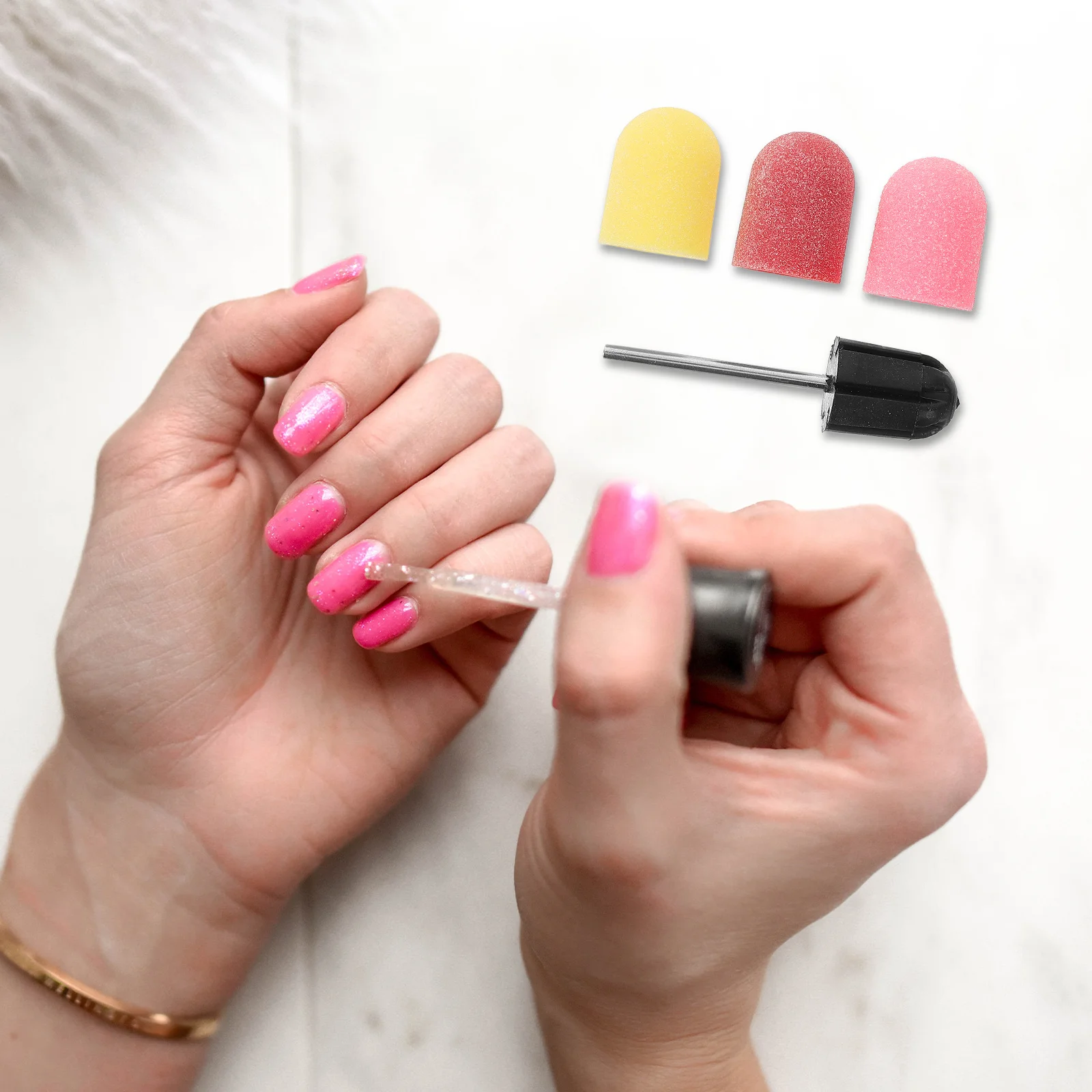 

Sanding Caps For Nails 13Mm Fine Grit Nail Drill Bits Manicure Pedicure Foot Care Tool Grinding Heads Nail Sander