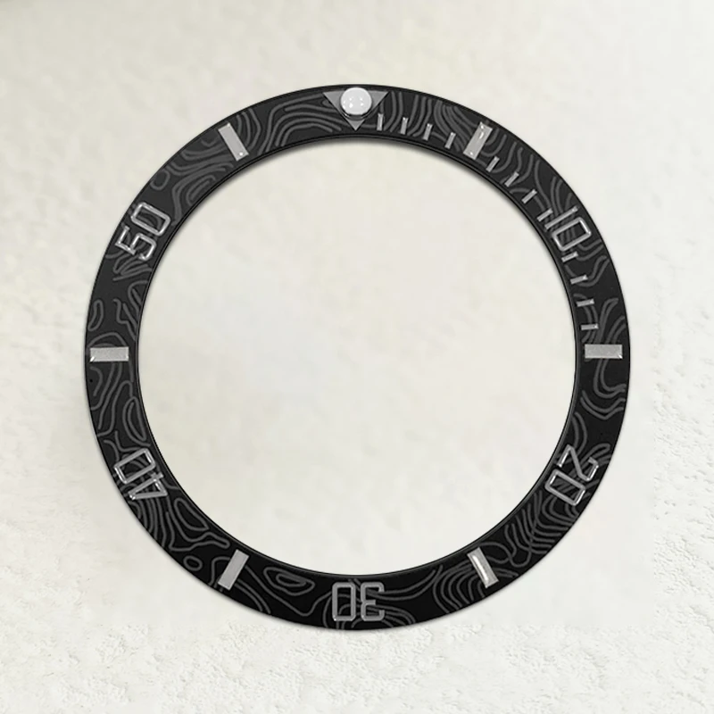 커브드 시계 베젤 탄소 섬유 세라믹 인서트 링, 38mm x 30.7mm, SKX007 SKX009 SRPD SUB NH35 NH36 시계 케이스에 적합, 수정 부품